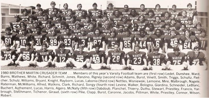 1980 Brother Martin Crusader Football Team